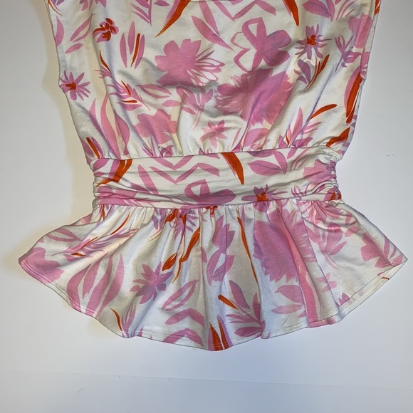 Anthropologie Postmark Pink and White Floral Peplum Top - Women’s Size XS - Picture 5 of 9